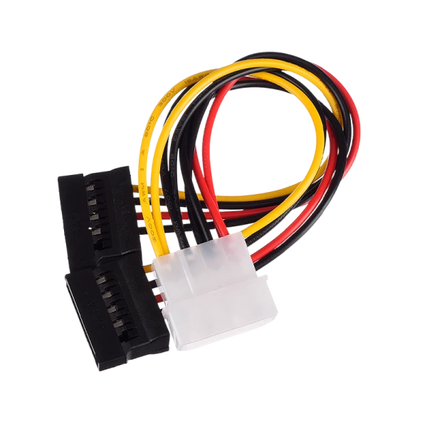 Кабель GoPower MOLEX (f)-2SATA (m) 0.2м PVC RoHS Premium Zip-Lock c подвесом (1/250)