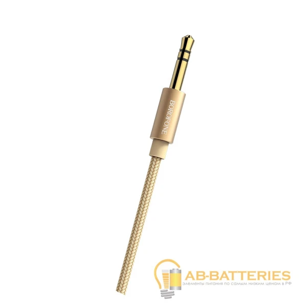 Кабель AUX Borofone BL3 Jack 3.5mm (m)-Jack 3.5mm (m) 1.0м нейлон золотой (1/50/200)