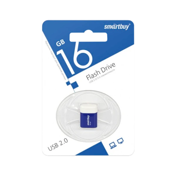 Флеш-накопитель Smartbuy Lara 16GB USB2.0 пластик синий