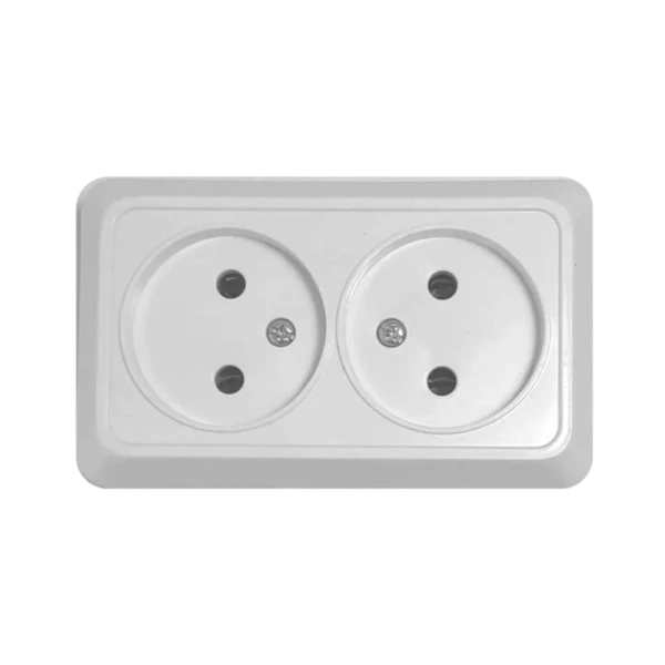 Розетка Прогресс Fit 2гн. 10A Б/З ABS + Керамика белый (1/10/200)