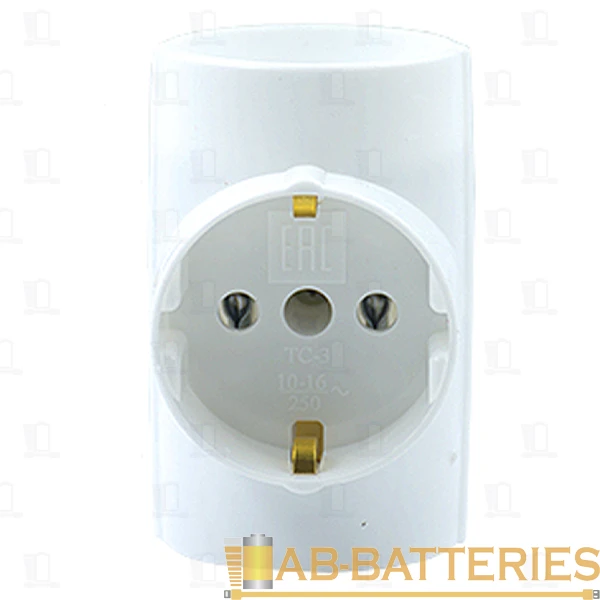 Разветвитель Vikey ТС.3-1з 3р.С/З 16A белый