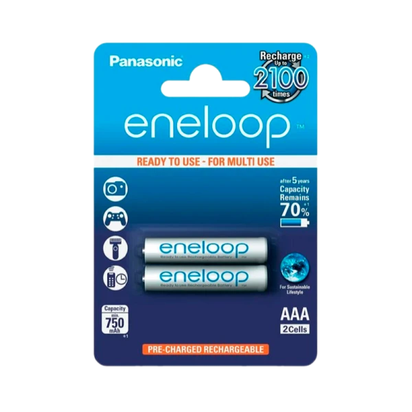 Аккумулятор предзаряженный RTU Panasonic HR03 AAA BL2 NI-MH eneloop 750mAh (2/20/240)