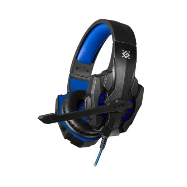 Наушники полноразмерные Defender G-390 Warhead с микр. игровые черный синий (1/20)