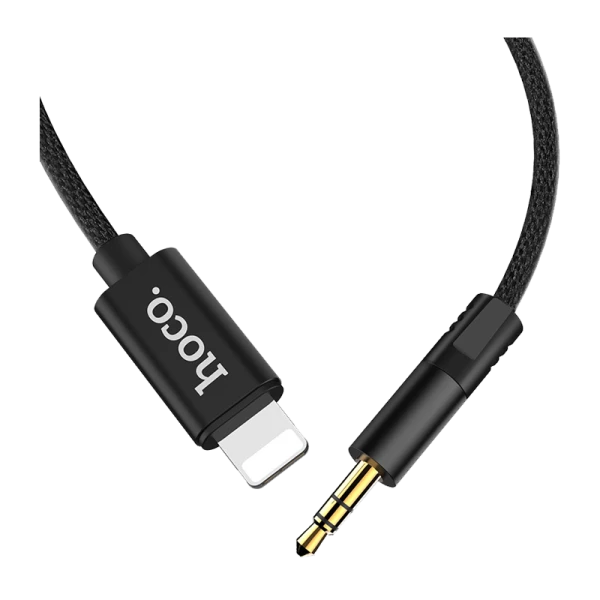 Кабель AUX HOCO UPA13 Jack 3.5mm (m)-Lightning (m) 1.0м ПВХ черный (1/21/210)