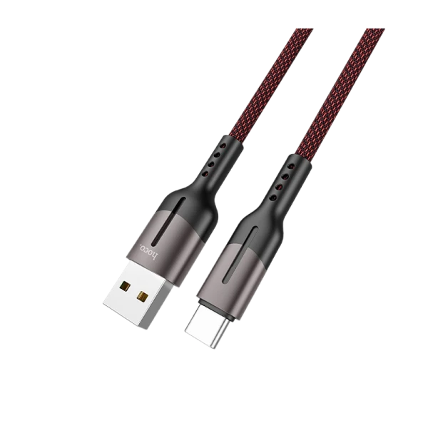 Кабель HOCO U68 USB (m)-Type-C (m) 1.2м 5.0A нейлон черный (1/20/200)
