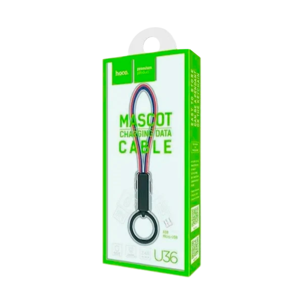 Кабель HOCO U36 USB (m)-microUSB (m) 0.19м 2.4A ткань красный (1/18/180)