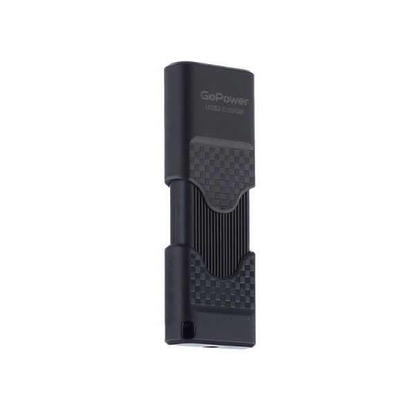 Флеш-накопитель GoPower SLIDER 32GB USB2.0 пластик черный матовый (1/50/1000)