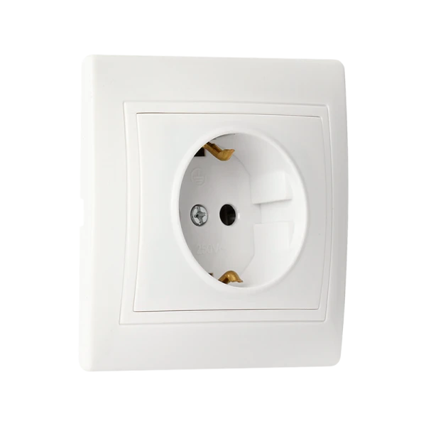 Розетка Smartbuy 1-местная с заземлением 16А белая "Венера"