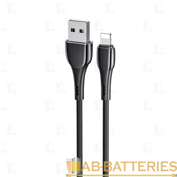 Кабель HOCO X49 USB (m)-Lightning (m) 1.0м 2.4A силикон черный (1/31/310)