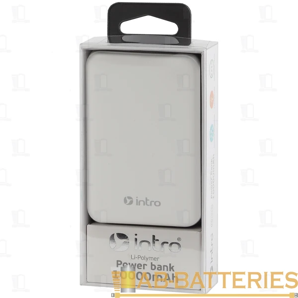 Внешний аккумулятор Intro PB1010 10000mAh 2.0A 2USB/Type-C белый (1/50)