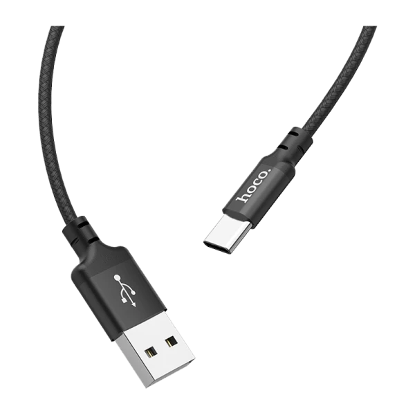 Кабель HOCO X14 USB (m)-Type-C (m) 2.0м 1.7A нейлон черный (1/33/330)