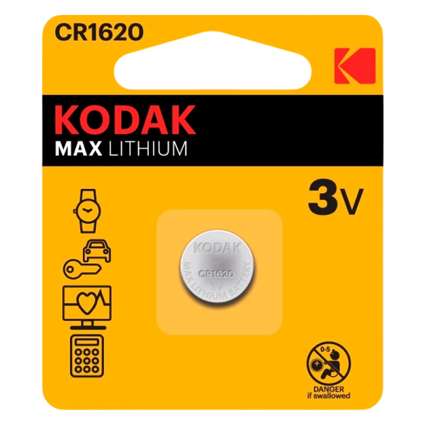 Батарейка Kodak MAX CR1620 BL1 Lithium 3V (1/60/240/50400)
