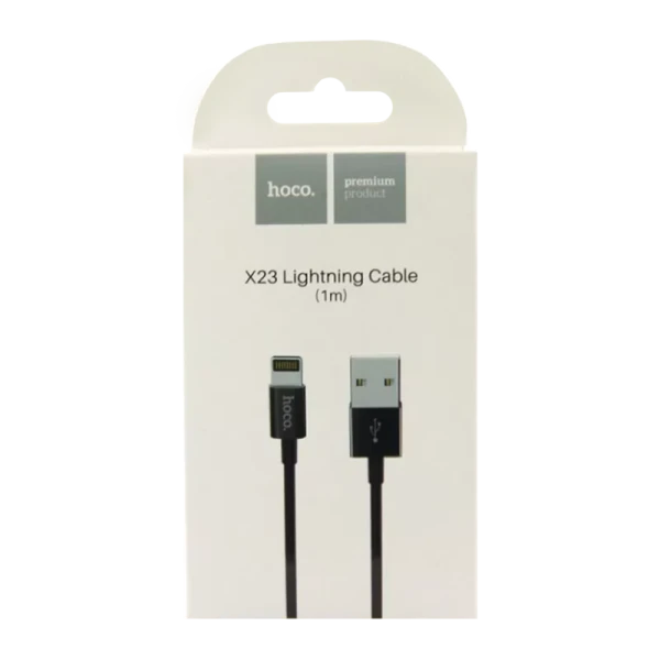 Кабель HOCO X23 USB (m)-Lightning (m) 1.0м 2.1A TPE черный (1/46/276)