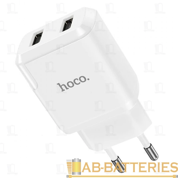 Сетевое З/У HOCO N7 2USB 2.1A белый (1/12/120)