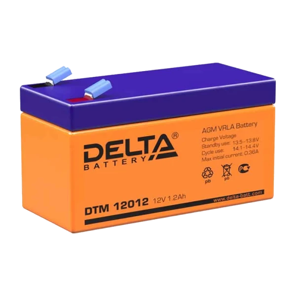 Аккумулятор свинцово-кислотный Delta DTM 12012 12V 1.2Ah (1/20)