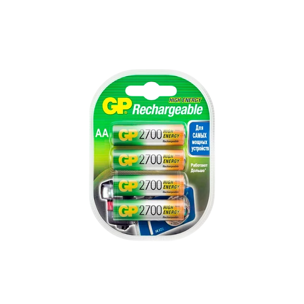 Аккумулятор бытовой GP HR6 AA BL4 NI-MH 2700mAh в пластиковой упаковке (4/40/400) R
