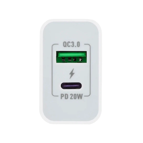 Сетевое З/У GoPower GPQC08 1USB+1Type-C 20W QC3.0 белый