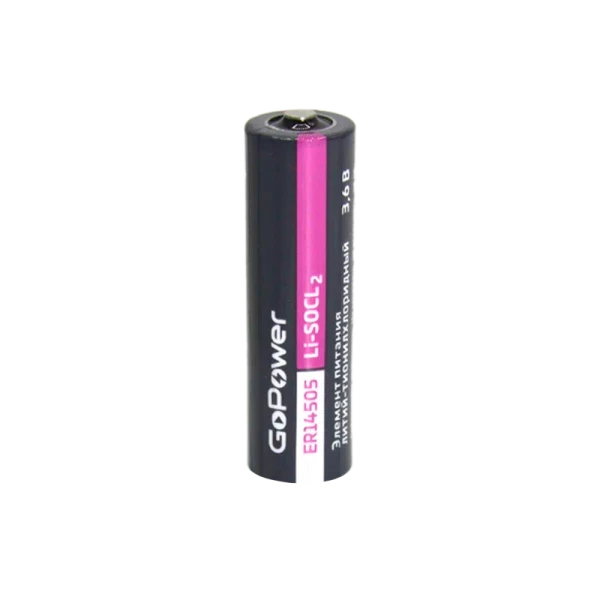 Батарейка GoPower ER14505 PC1 Li-SOCl2 3.6V 2600mAh без выводов (1/10/500)