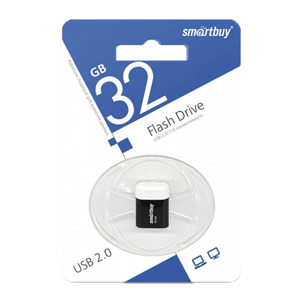 Флеш-накопитель Smartbuy Lara 32GB USB2.0 пластик черный