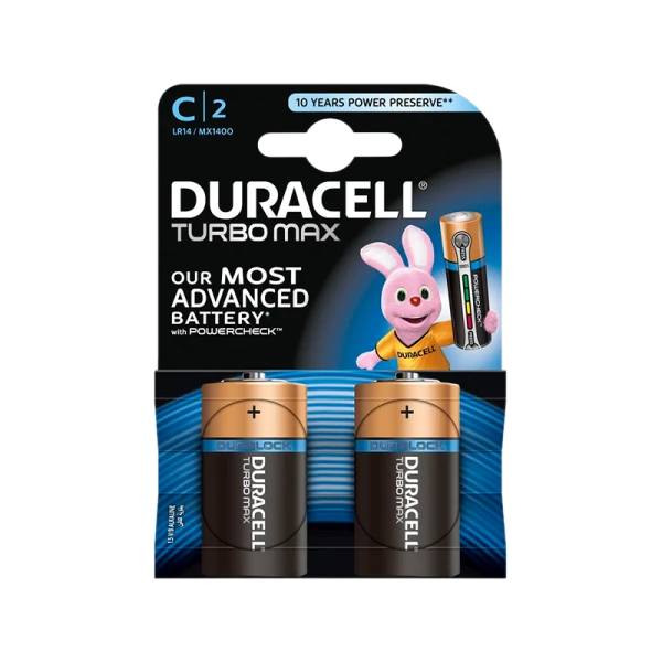 Батарейка Duracell TURBO MAX LR14 C BL2 Alkaline 1.5V (2/20)