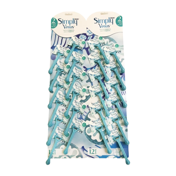 Бритва Gillette VENUS Simply 2 (Satin Care) 2 лезвия Shrink 24 на карте 12шт. (24/288)