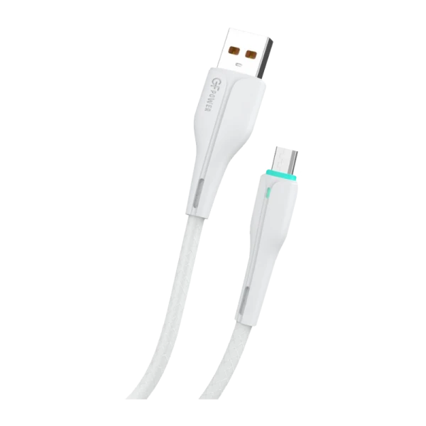 Кабель GFPower 15M USB (m)-microUSB (m) 1.0м 2.4A TPE белый (1/200/800)