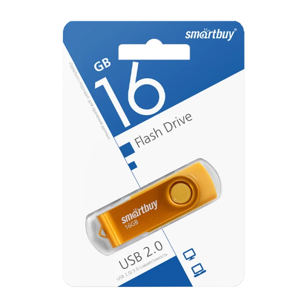 Флеш-накопитель Smartbuy Twist 16GB USB2.0 пластик желтый