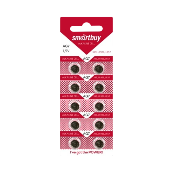 Батарейка Smartbuy G7/LR926/LR57/395A/195 BL10 Alkaline 1.5V (10/100/2000)