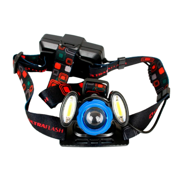 Фонарь налобный Ultraflash E1334 4W 1LED+COB от аккумулятора IP20 4 режима черный (1/50)