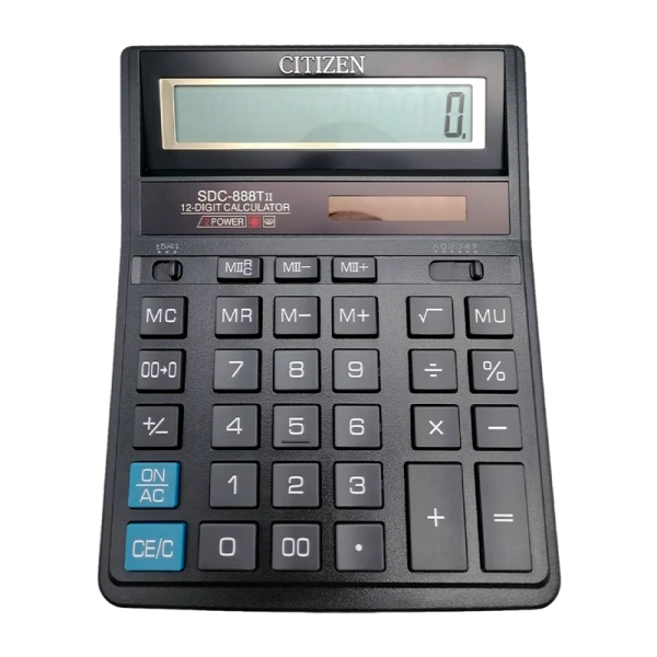 Калькулятор полноразмерный Citizen SDC-888TII 12-разрядный для бухгалтеров черный