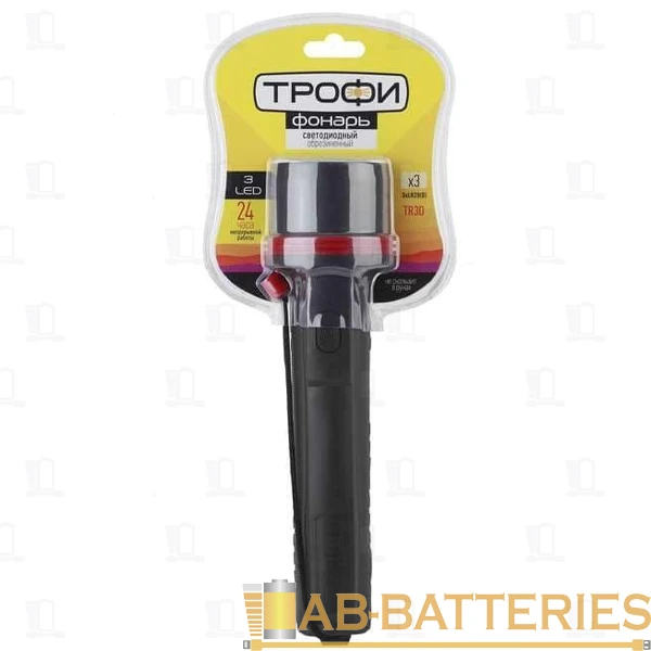 Фонарь туристический Трофи TR3D 0.7W 3LED от батареек серый (1/10/60)