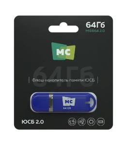 Флеш-накопитель MORE CHOICE МФБ64 2.0 64GB USB2.0 пластик синий