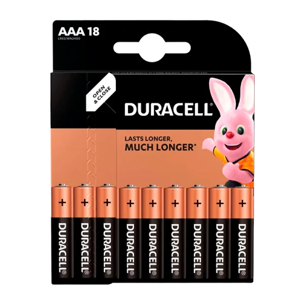 Батарейка Duracell Plus LR03 AAA BL18 Alkaline 1.5V (18/180/41760)