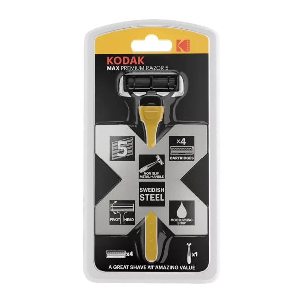 Бритва Kodak MAX Premium Razor 5 лезвий 4 кассеты плавающая головка (1/12/48)