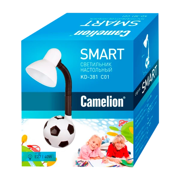 Светильник настольный Camelion KD-381 40W 230V E27 на основании белый