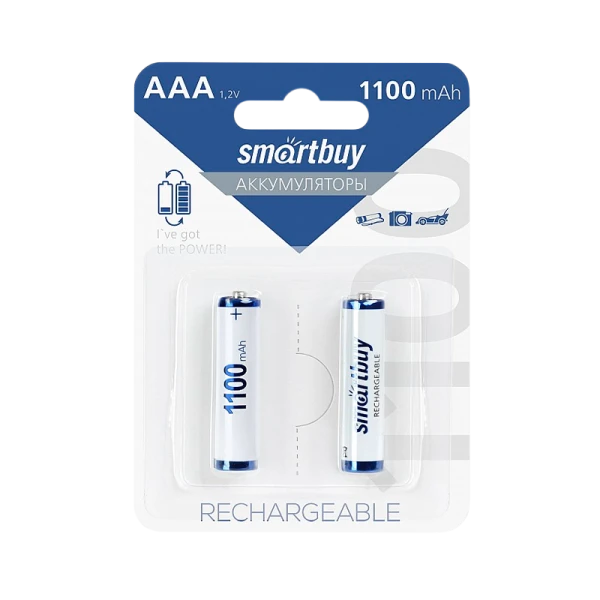 Аккумулятор бытовой Smartbuy HR03 AAA BL2 NI-MH 1100mAh (2/24/240)