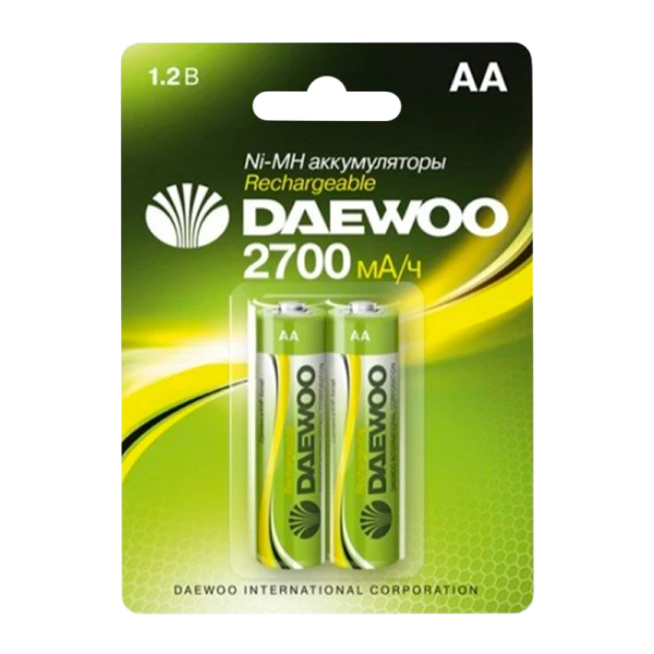 Аккумулятор бытовой Daewoo HR6 AA BL2 NI-MH 2700mAh (2/20/100)