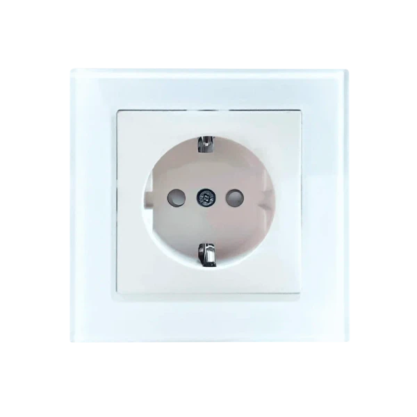 Розетка Прогресс Glass 1гн. 10A С/З ABS + Керамика белый (1/10/200)