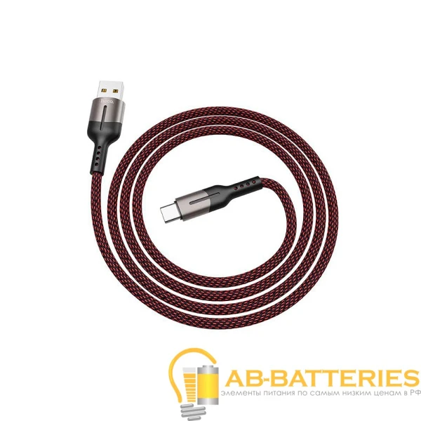 Кабель HOCO U68 USB (m)-microUSB (m) 1.2м 4.0A ткань черный (1/20/200)
