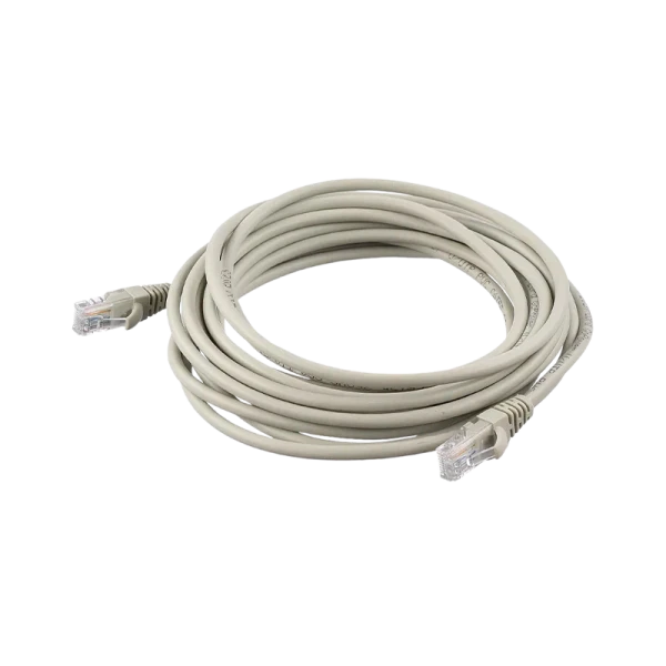 Патч-корд GoPower RJ-45 (m)-RJ-45 (m) 5.0м кат.5е ПВХ 26AWG CCA серый в пакете (1/50)