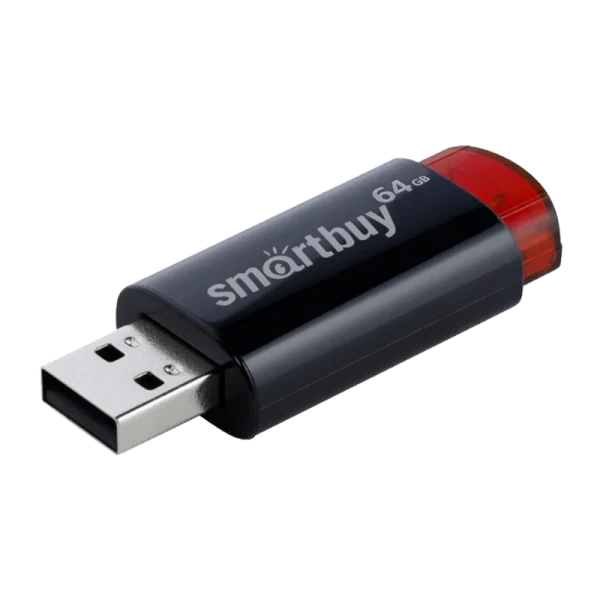 Флеш-накопитель Smartbuy Click 64GB USB2.0 пластик черный красный