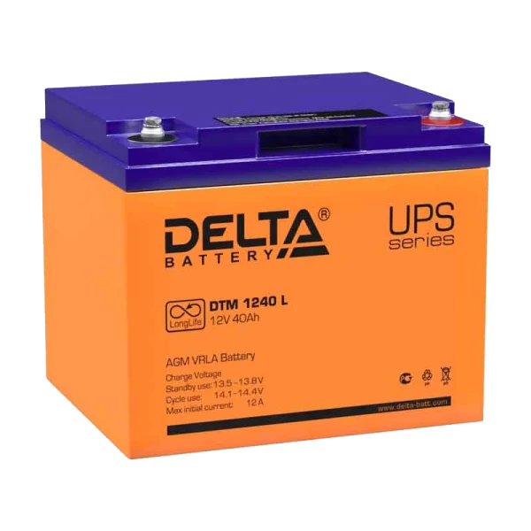 Аккумулятор свинцово-кислотный Delta DTM 1240 L 12V 40Ah