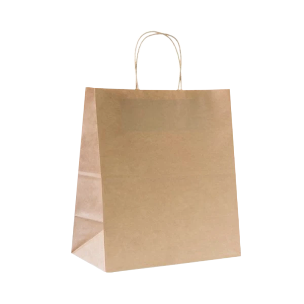 Пакет Aviora 28см x 24см бумага 70г/м2 с кручеными ручками крафт