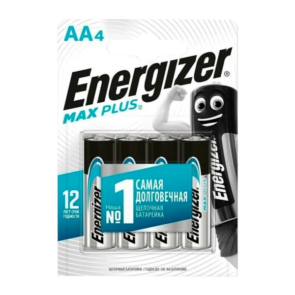 Батарейка Energizer MAX Plus LR6 AA BL4 Alkaline 1.5V (4/96)