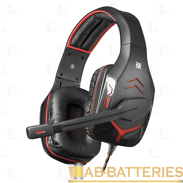 Наушники полноразмерные Defender Excidium с микр. игровые черный красный (1/20)