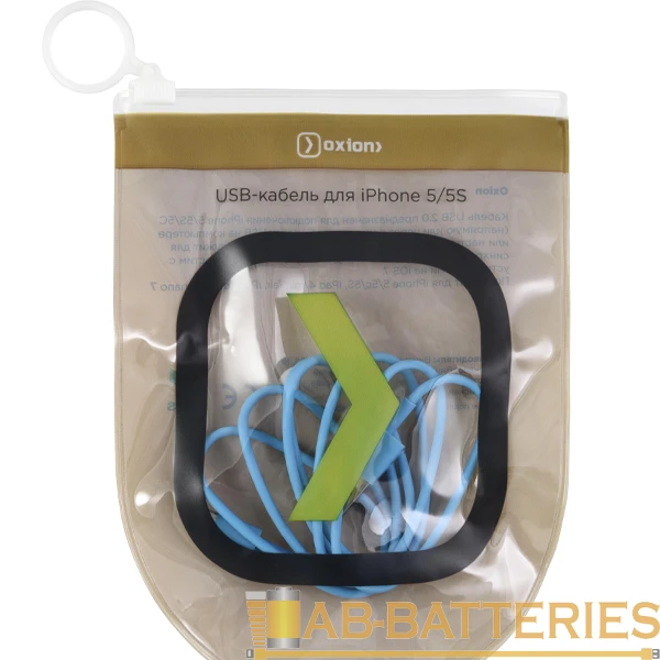 Кабель Oxion OX-DCC003 USB (m)-Lightning (m) 1.0м 2.1A силикон голубой