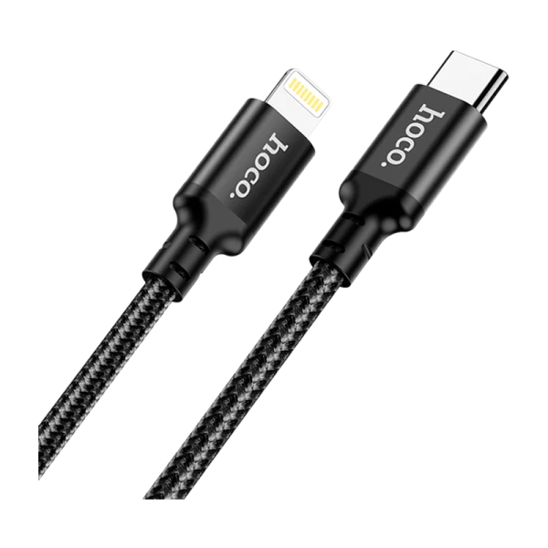 Кабель HOCO X14 Lightning (m)-Type-C (m) 1.0м 3.0A 20W нейлон черный (1/20/200)
