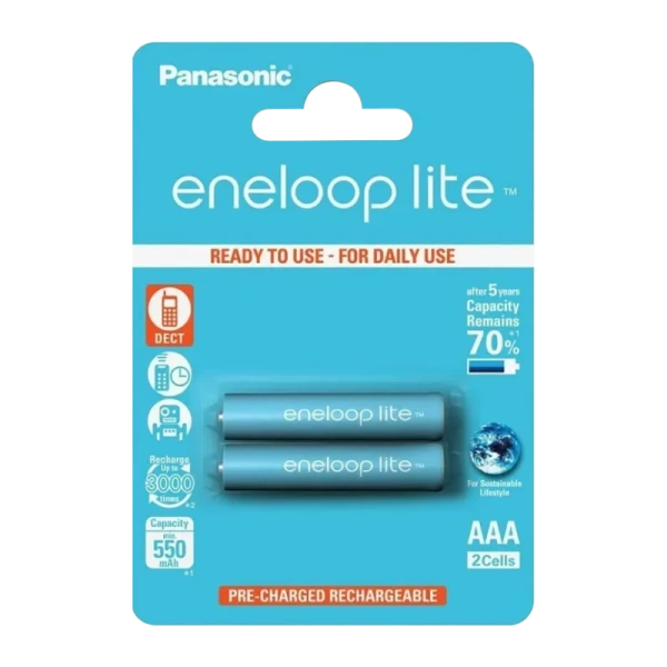 Аккумулятор предзаряженный RTU Panasonic HR03 AAA BL2 NI-MH eneloop lite 550mAh (2/20/240)