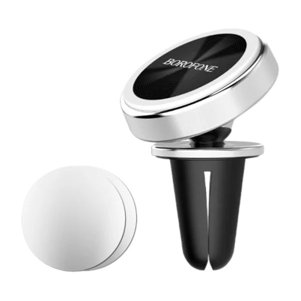 Держатель автомобильный Borofone BH6 в воздуховод магнит серебряный (1/160)