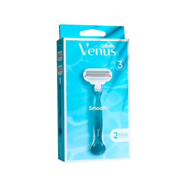 Бритва Gillette VENUS 3 лезвия 2 кассеты прорезиненная ручка ENG (1/6)